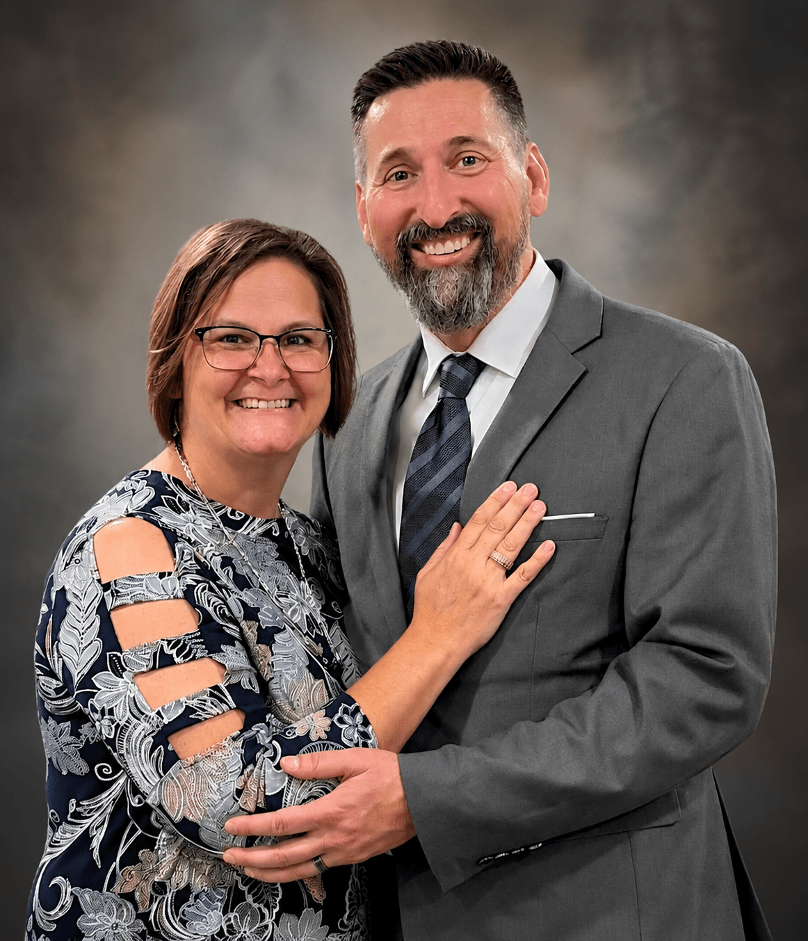 Pastor Nathan Noyes with his wife Jamie Noyes at Gethsemane Church in Pekin, Illinois