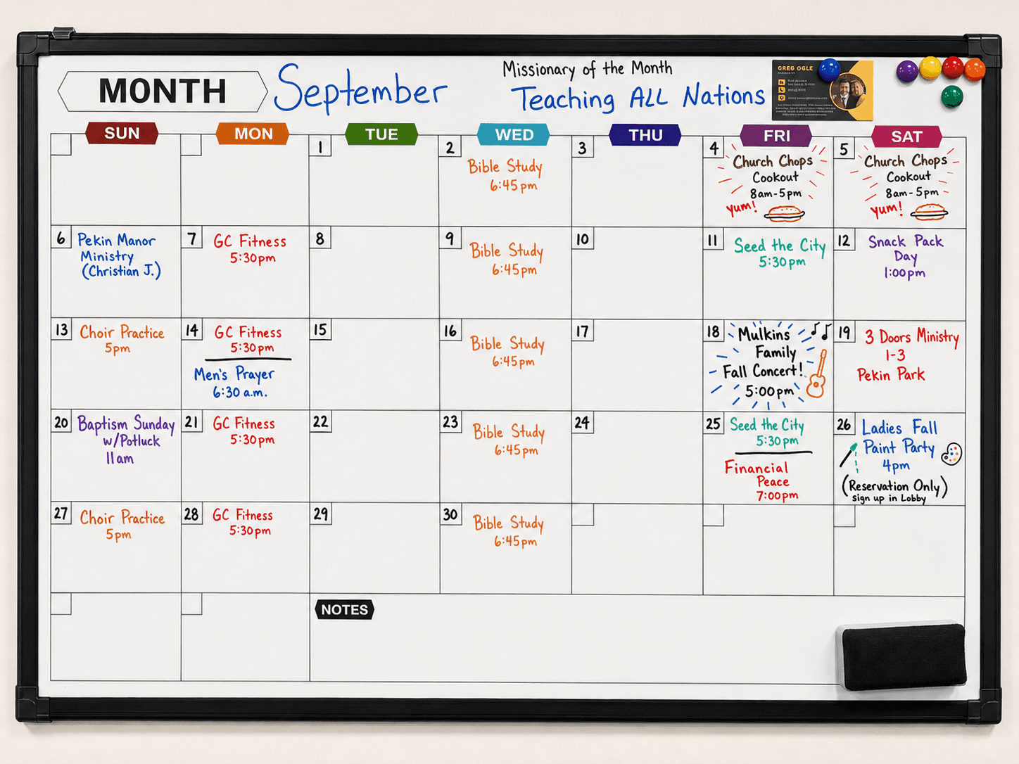 September 2026 events calendar for Gethsemane Church