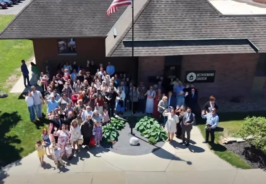 Gethsemane Church family welcoming visitors in Pekin Illinois